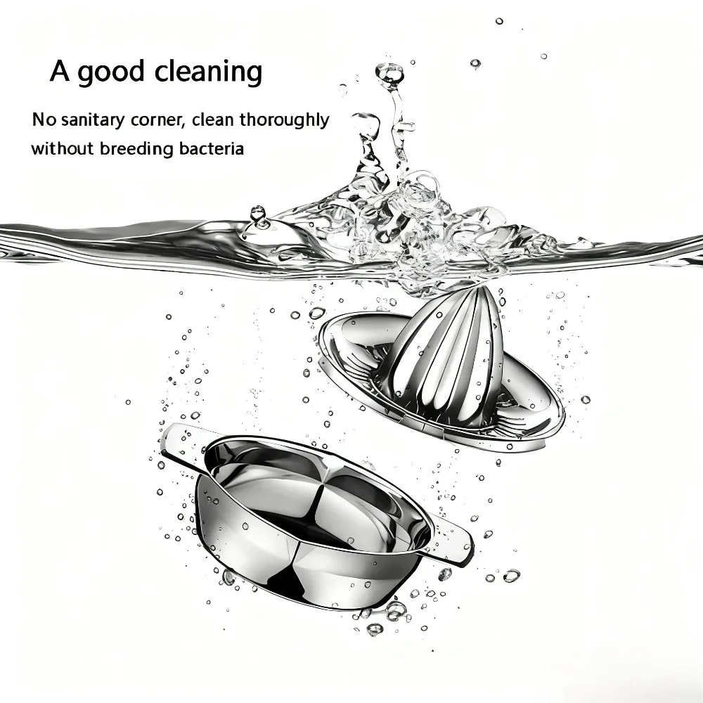 1Pcs Stainless Steel Citrus Squeezer Orange Lemon Juicer Lime Fruit Hand Squeezer with Bowl Storage Container Kitchen Tools