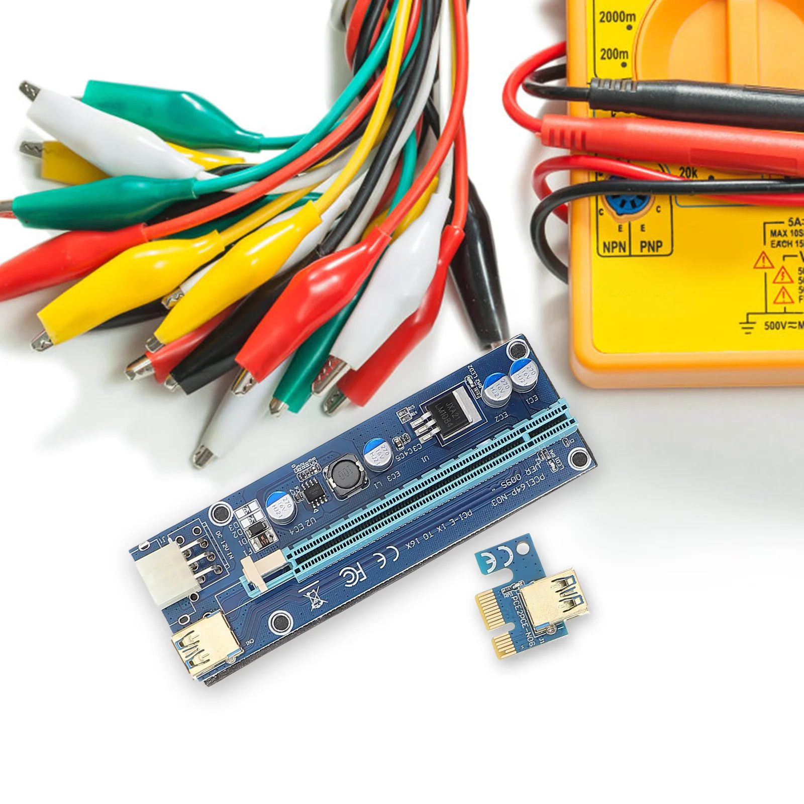 

Pcie 1X to 16X Riser Cable Extension for GPU Stable Power Delivery Plug and Play Setup Suitable for Computer Pc Power Cord