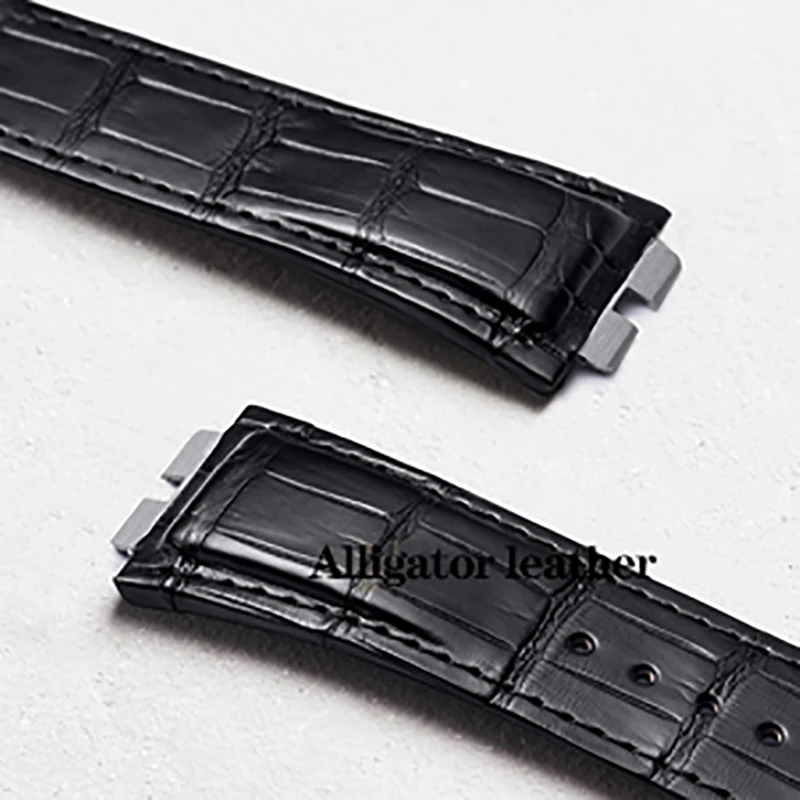 High Quality Alligator Leather Strap for Hublot Big Bang 411 Series Watchband Quick Release Crocodile Skin Bracelet 27mm Black