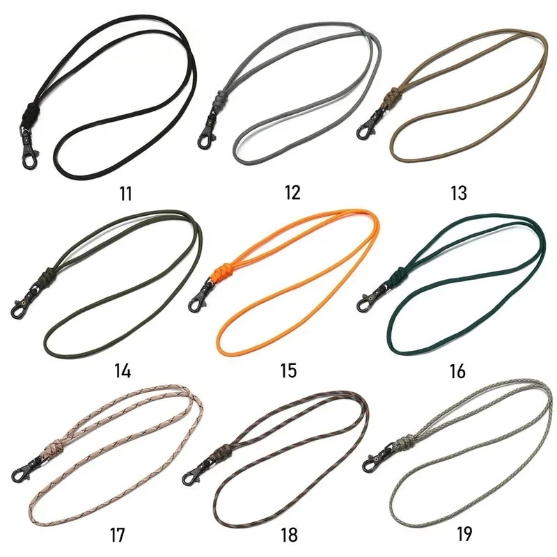 1PC 19 Styles Paracord Keychain Military Braided Nylon Lanyard with Metal Triangle Buckle High Strength Parachute Cord Carabiner