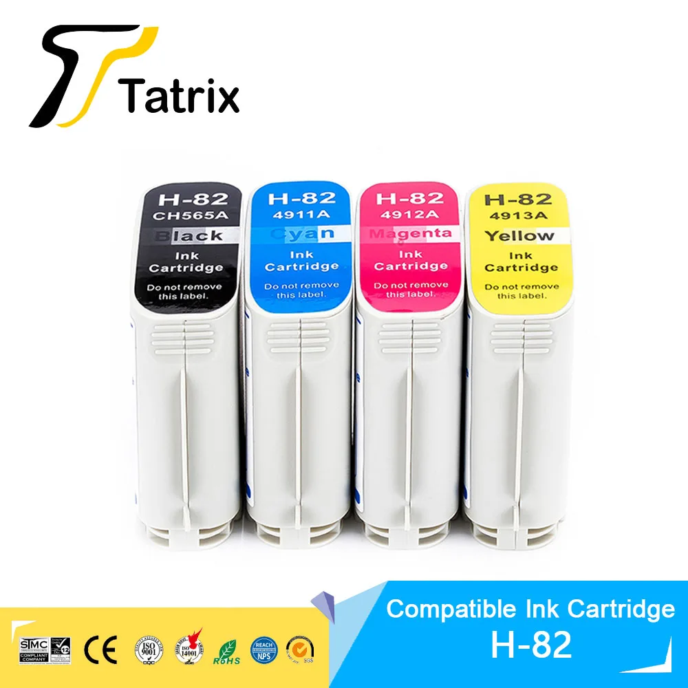Tatrix para cartucho de tinta compatível HP82 C4911A C4914A para HP Designjet 10ps/120nr/20ps/111/500/500 Plus/500ps/50ps/510/800ps