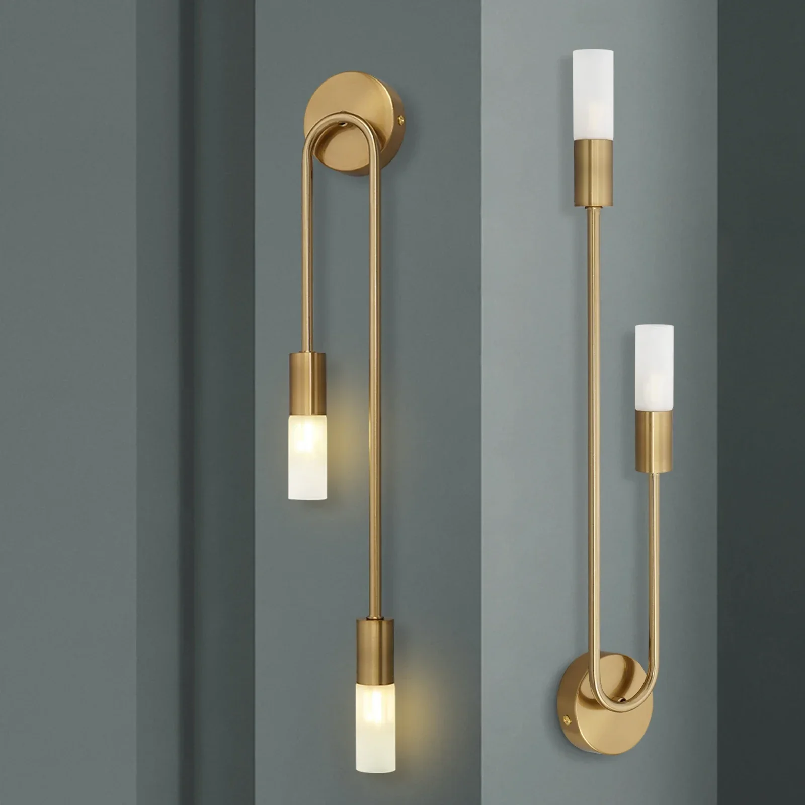 

Modern Led Wall Light Gold Nordic Long Strip Wall Lamps for Living Room Bedroom Bathroom Hall Corridor Background Indoor Decor