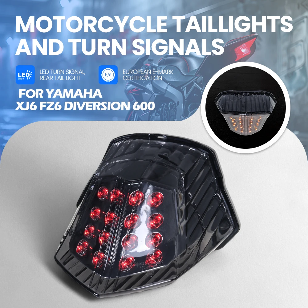 Motorcycle LED Turn Signal Tail Light Taillight For YAMAHA XJ6 FZ6 Diversion 600 2009 2010 2011 2012 2013 2014