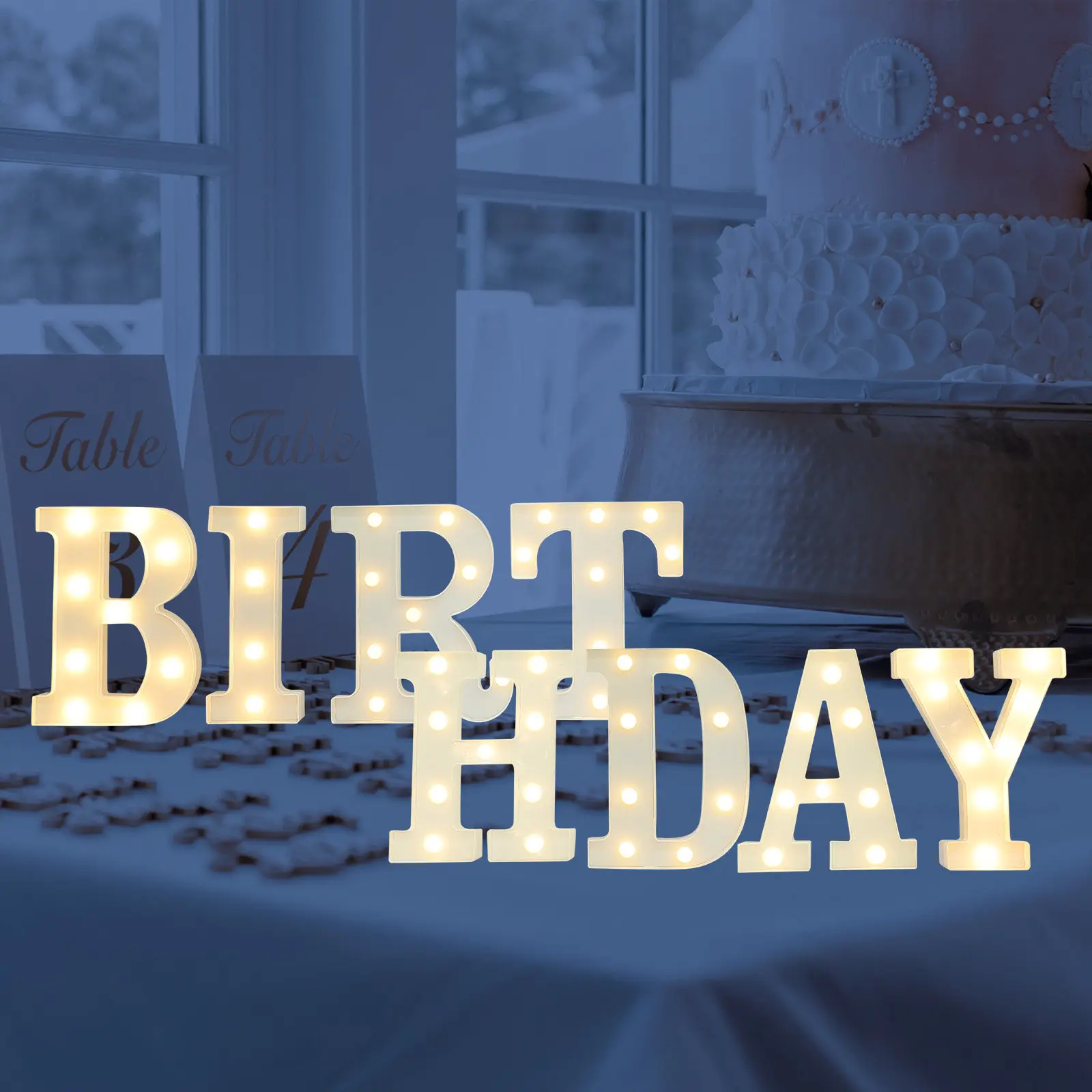 

8 шт. светодиодных букв для дня рождения, декоративные светящиеся буквы-подсвечники для украшения комнаты, вечеринки, свадьбы, спальни