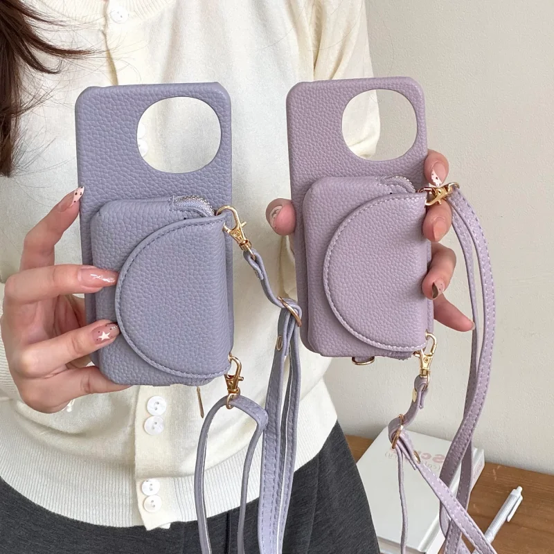 For Sharp AQUOS Sense 6 7 8 9 10 Case R10 R9 PRO R8 Shell Back Cover Fashion Leather  Card Coin Bag Texture With Lanyard