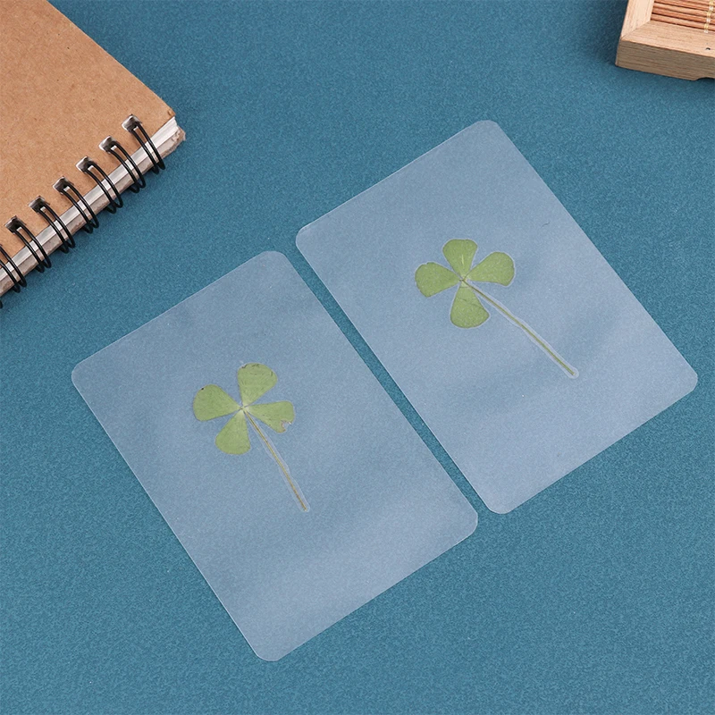 Luck Clover Postcards Transparent Wishing Cards Ideal For Bookmarks Decorations Gift For DIY Jewelry Making Art Craft