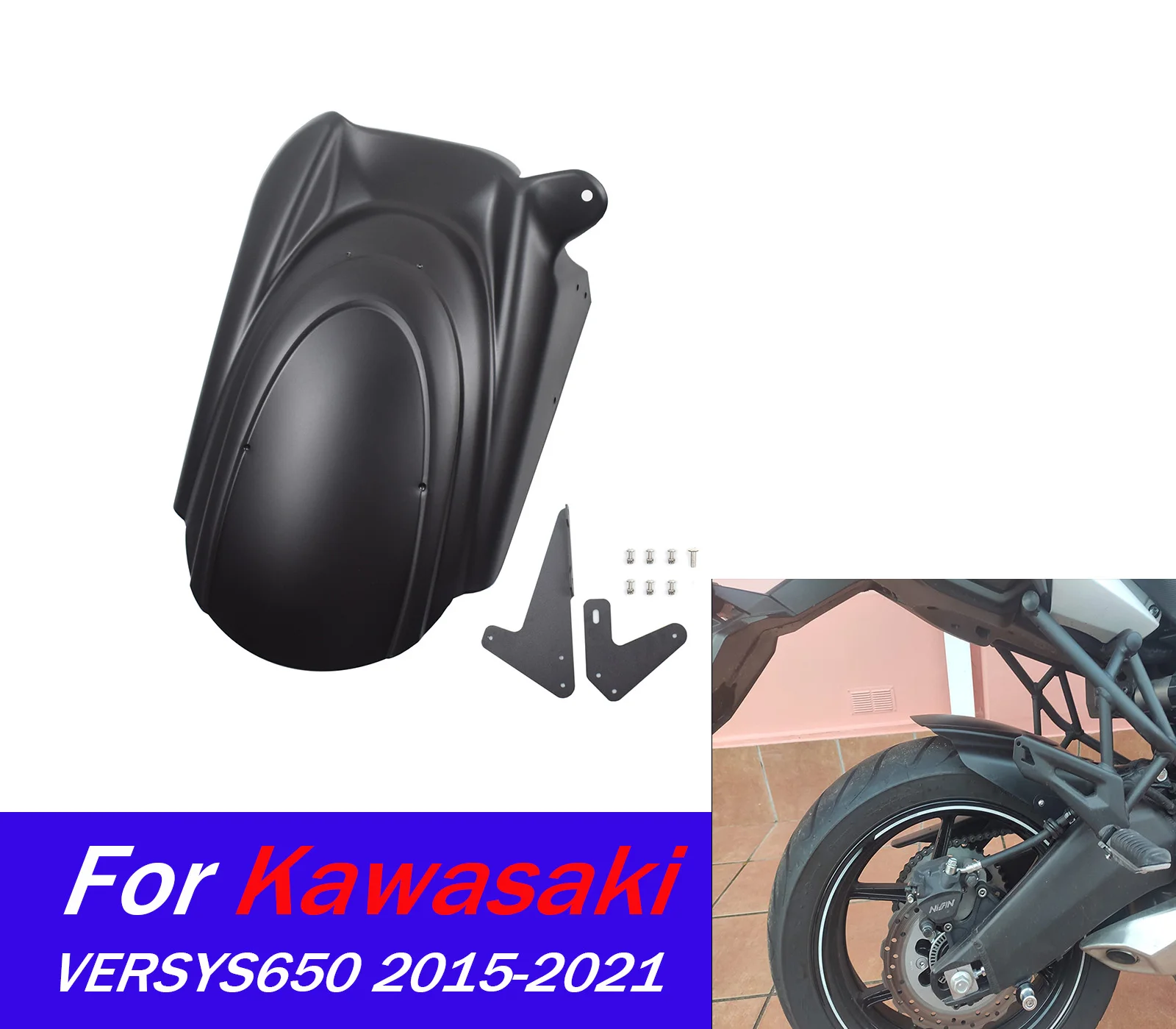 

Для Kawasaki KLE 650 Versys 650 Versys 650 2015-2021 удлинитель заднего колеса мотоцикла Hugger брызговик защита крыла воды