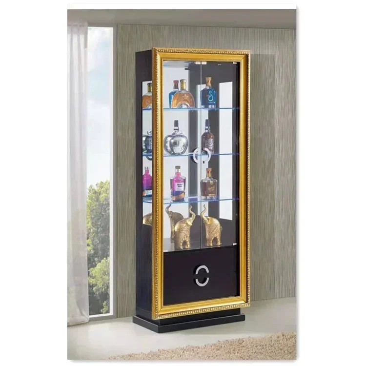 

#For Living Room cabinet Home Furniture Corner Glass Wine Display Cabinet Racks