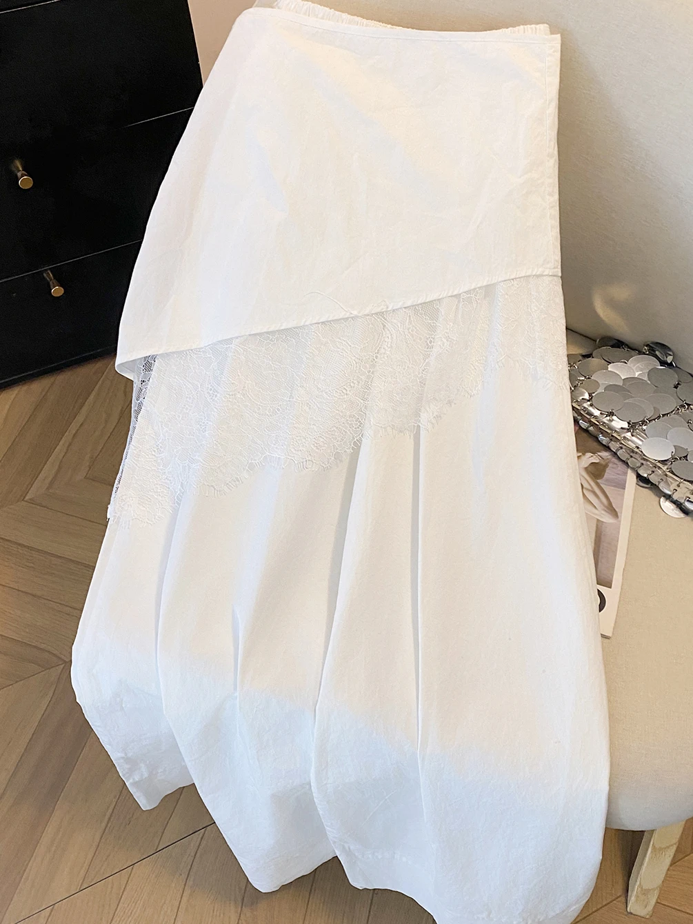 

High Waist Wide Leg Pants Loose Fit White Korean Japanese Style Casual Trousers with Butt Curtain Large Size Ladies Jeans