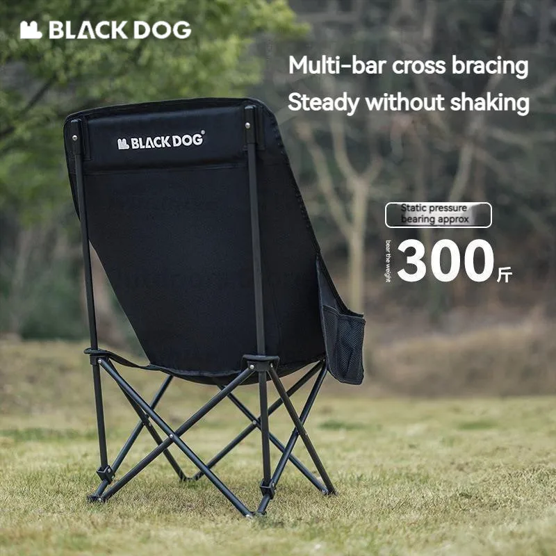 Naturehike BLACKDOG Folding Chair Camping High Back Moon Chair Outdoor Portable Fishing Beach Picnic Chair With Pockets