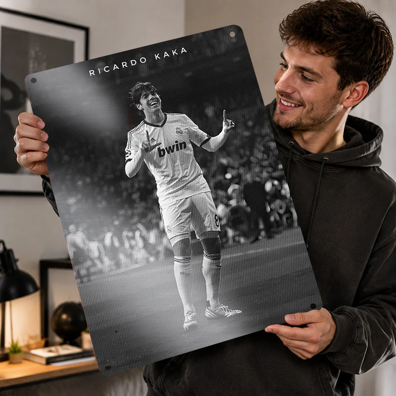 Ricardo Kaka Textured Posters Customized Aluminum Metal Sign Collectible Matchday Star Graphic Wall Art For Clubhouse Or Study