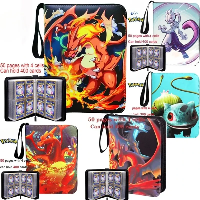 

2026Pokemone Card Album PU Zipper Photo Album Collection Book Anime Figure Album Hobby File Kids Toy Gifts In Stock
