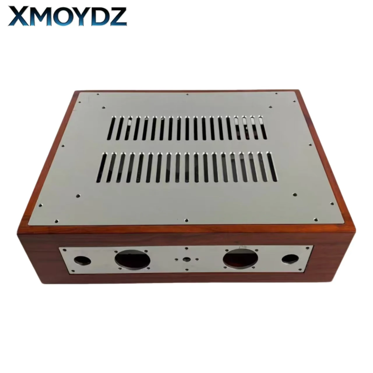 Vacuum Tube Amplifier Chassis Solid Redwood Aluminum Panel Preamp DAC Single Ended Pre-drilled Holes External Size 400*300*80mm