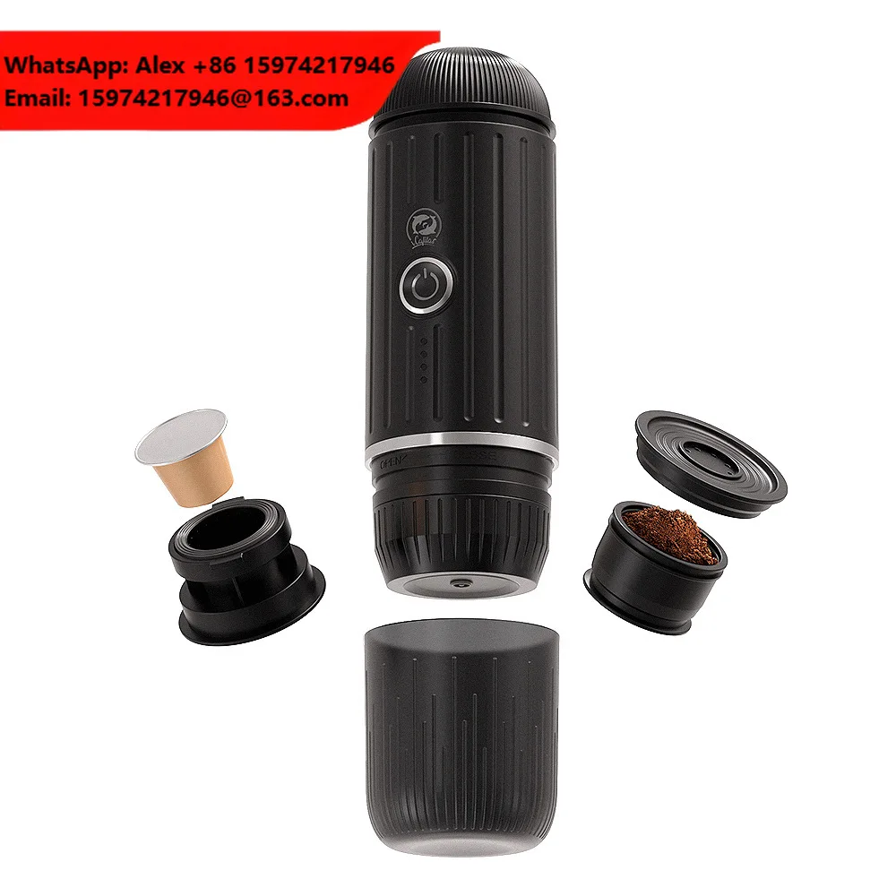 Stainless Steel Electric Espresso Coffee Maker Portable Self-Heating Machine For Outdoor Mini Travel Camping Car Use