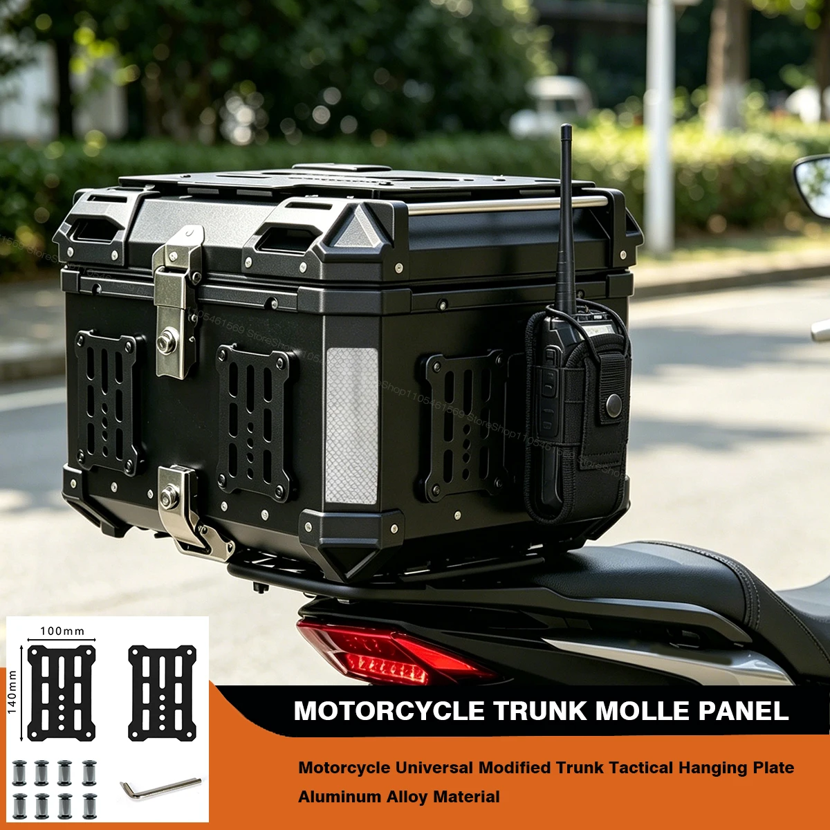 2pcs Motorcycle Trunk Split Molle Panel For Modular Storage Waterproof Aluminum Alloy Tactical Universal Side Box Organizer