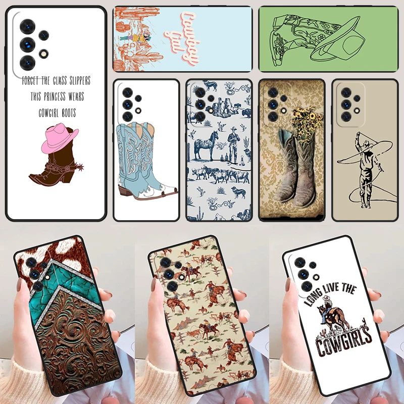 Western Cowgirl Cowboy phone case For Samsung Galaxy A42 A31 A40 A51 A71 A32 A80 A91 A52 A72 A73 A20e A21S A50 A70 A11 A12 Cover