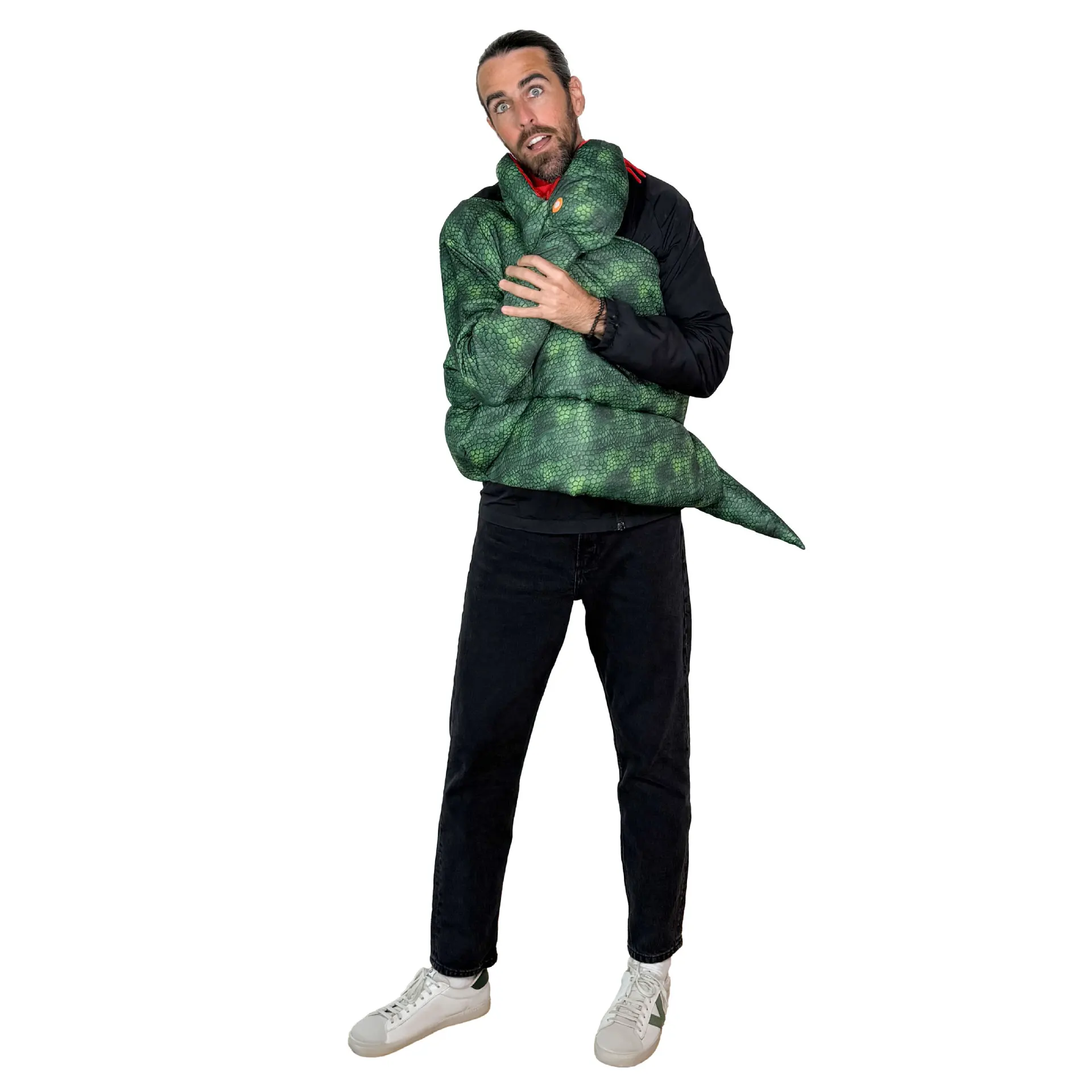 Lustiges Riesenschlangen-Cosplay-Kostüm Python-Kobra-Schwamm-Anzug Jumpsuit für Erwachsene Halloween Karneval Party Kobra Bühnenkostüm – Detail 4