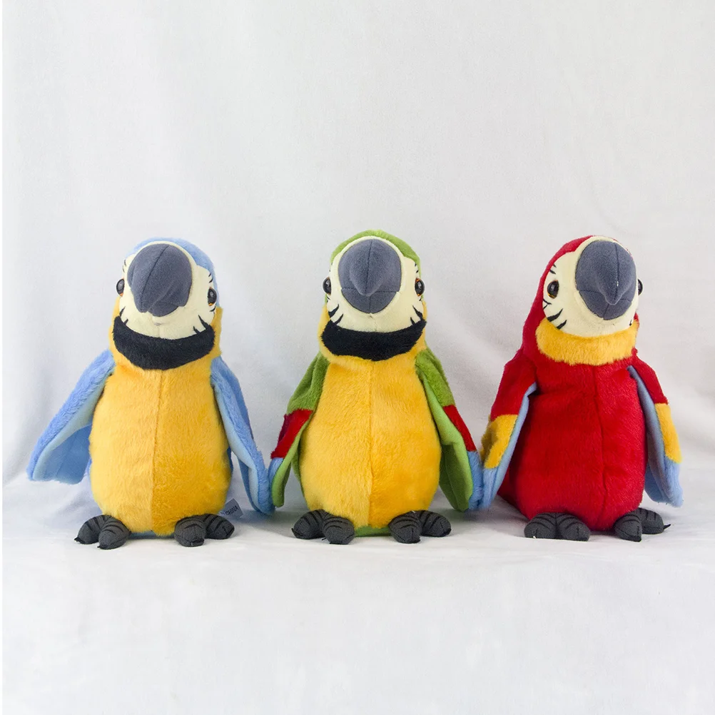 Early Educational Talking Supplies for Kids Parrot Twisting Wing Toy Electric Plush