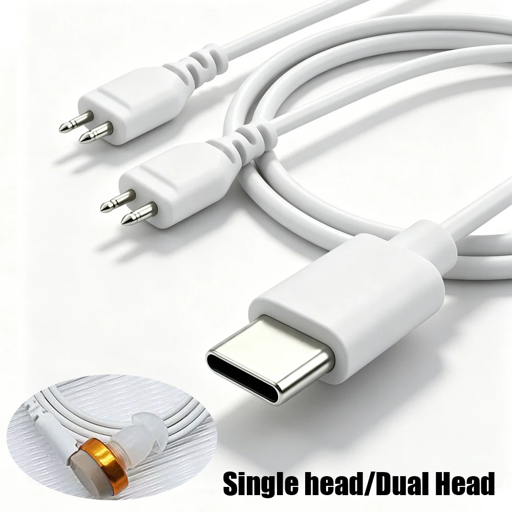 75/cm 2 Pin Single/Dual Head Hearing Aid Connection Cable TPE Copper Hearing Aid Earphone Cable Hearing Aid Accessories
