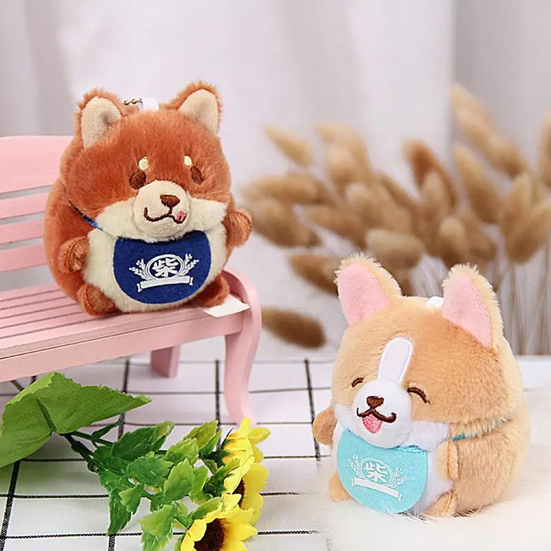 Shiba inu bolsa charme animal chaveiros pingente dos desenhos animados de pelúcia cão chaveiros shiba inu chaveiro pingente para meninos meninas