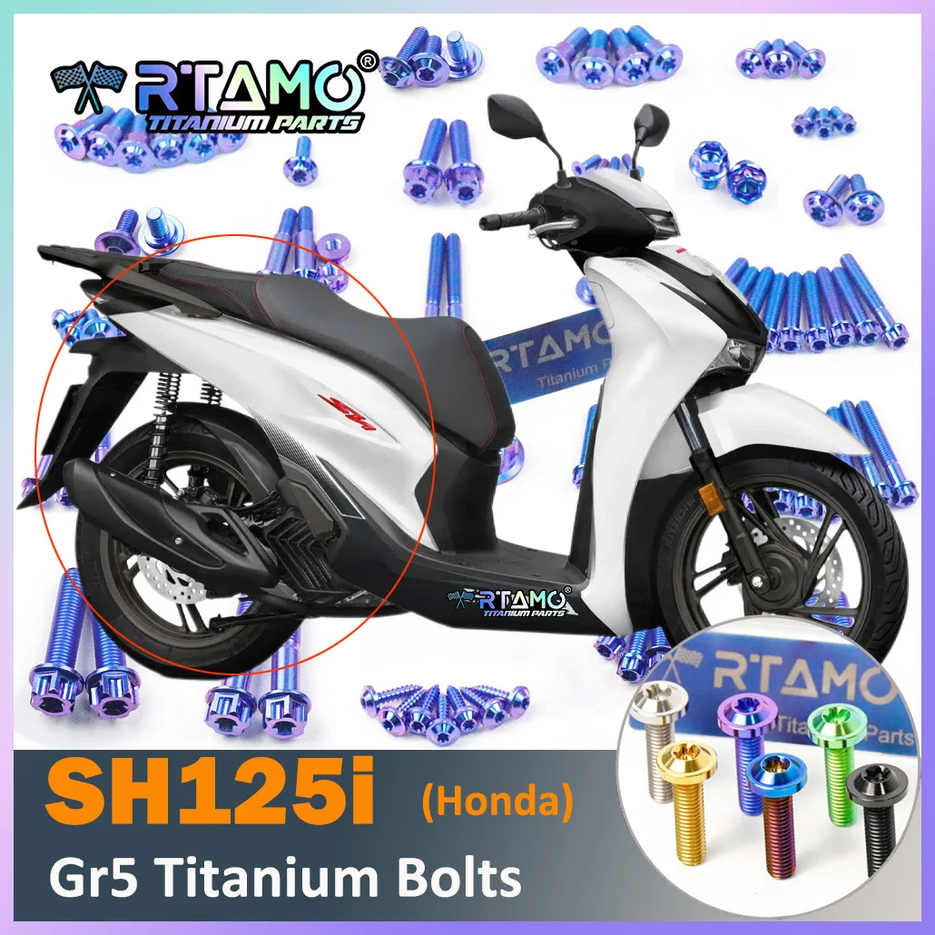 RTAMO Gr5 Titanium Bolt Motorcycle Screw Air Filter Crank Cover Rear Caliper Exhaust Pipe Bolt for Honda SH125i