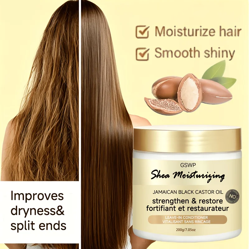 GSWP Shea Butter Moisturizing Leave-In Conditioner,strengthen hair, reduce dryness split ends, and provide deep hydration.200g