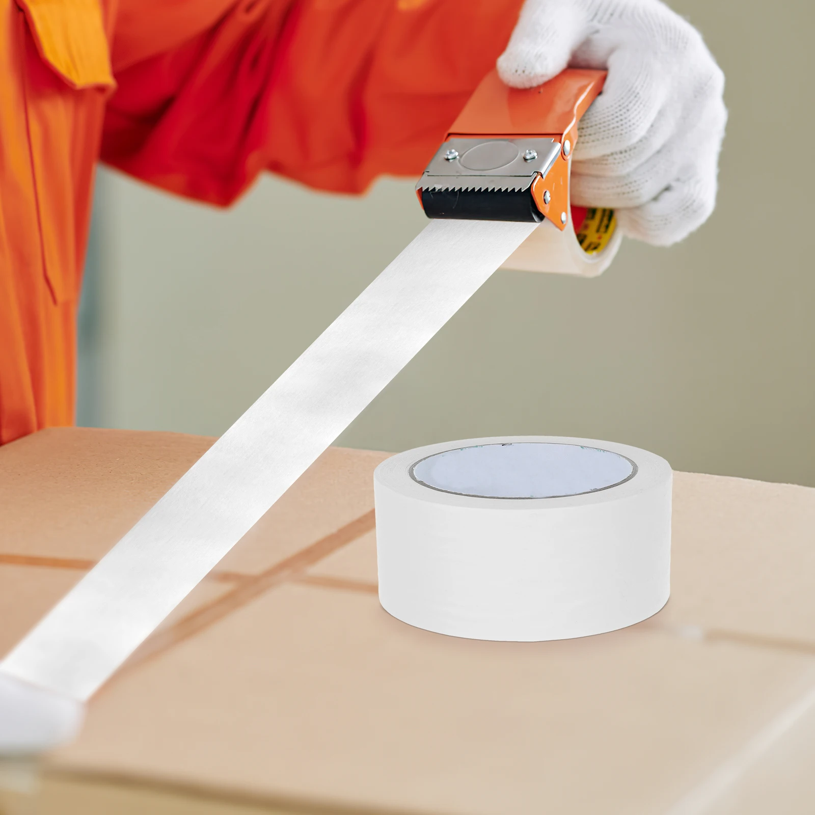

2 Rolls Sealing Tape for Packing Boxes Mailing Packages Paper Kraft Carton Shipping White