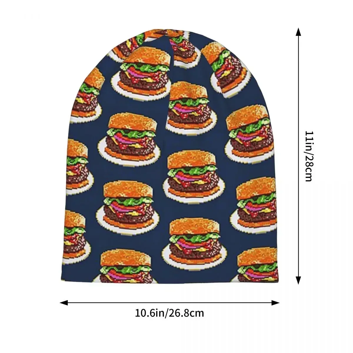 BIG PATTY HAMBURGER Warm Knitted Cap Hip Hop Bonnet Hat Autumn Winter Outdoor Beanies Hats For Unisex Adult