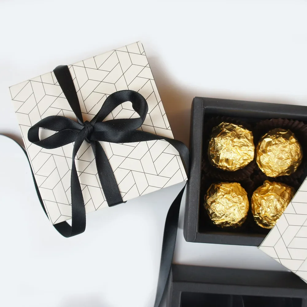 

elegant 8.9*8.9*3.5CM hive hexagon design 10 set Chocolate Paper Box valentine's day Christmas Birthday Gifts Pack Storage Boxes