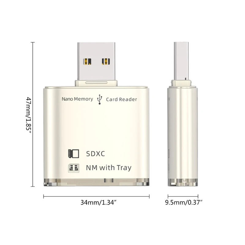 Compact USB2.0/USB3.0 to NM Card Reader Supports Various Memory Cards, Quick File Access Supports up to 2TB Memory Dropship