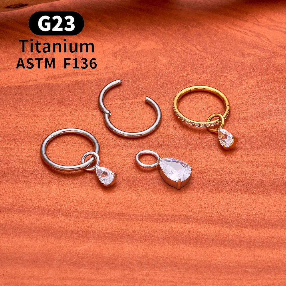 ASTM F136 Titan Birnenherz Kite CZ Drape Rook Ohrring 16G Clicker Hoop Knorpel Tragus Conch Lobe Helix Piercing Schmuck – Detail 10