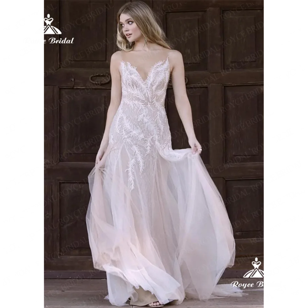 Roycebridal V Neck Mermaid Wedding Dress 2025 Court Train Wedding Gown Customizedwedding party dresssuknia ślubnaفساتين سهرة웨딩 드