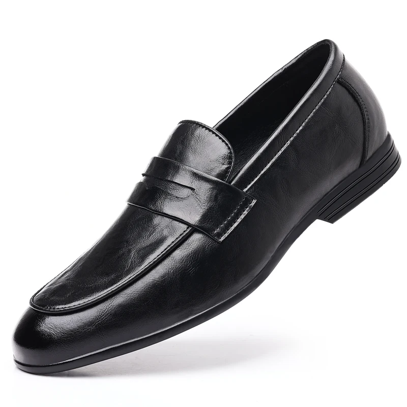 

Men Fashion Shoes Driving British Round Toe Lazy Shoes Male Leather Cowhide Business Peas Sneaker Man Soft Bottom Shoe