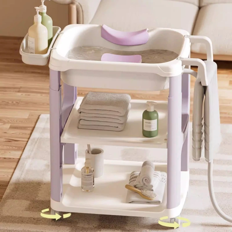 Portable Shampoo Basin for Bedridden, Reclining Hair Washing Tray with Circulation, Elderly & Pregnant Home Care Use