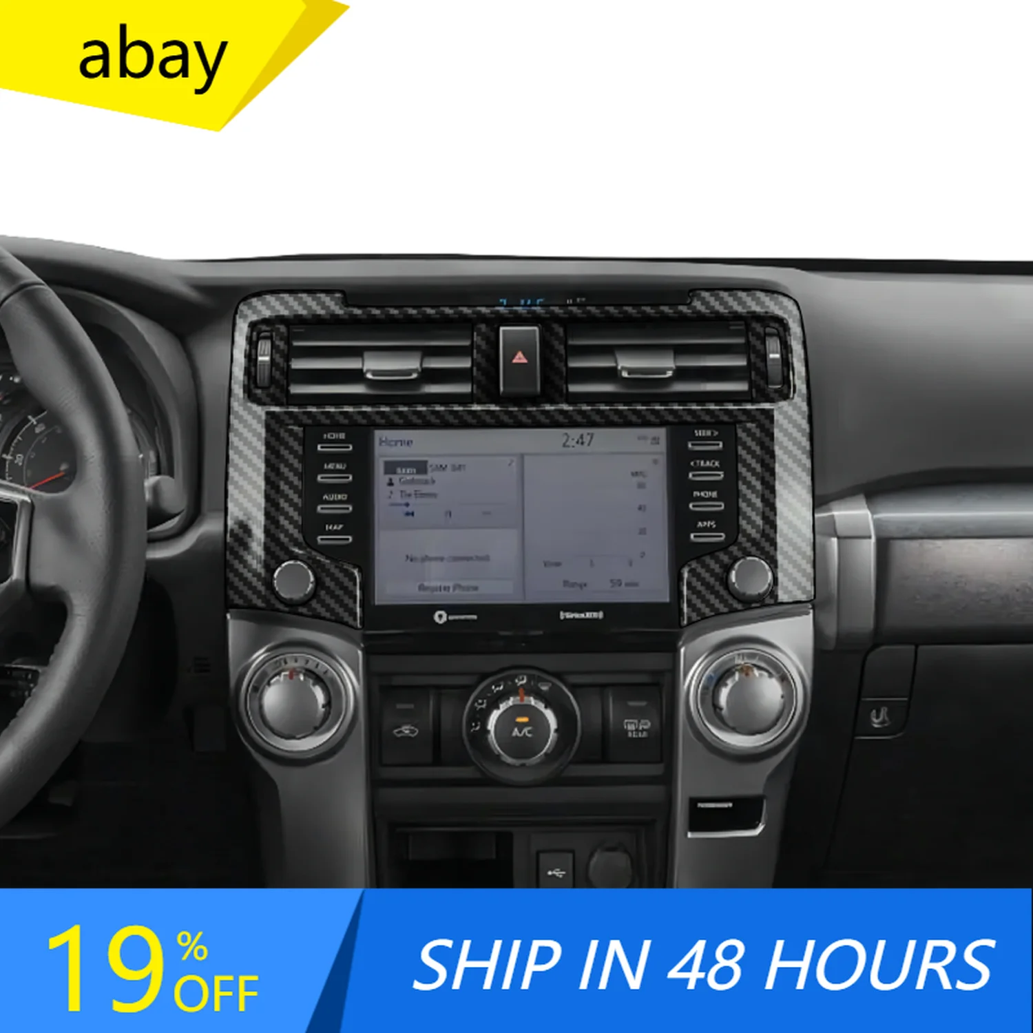 For Toyota 4Runner 2020-2024 Center Console Navigation Decal Panel Cover Trim ABS Car-Styling Interior Parts Accessories