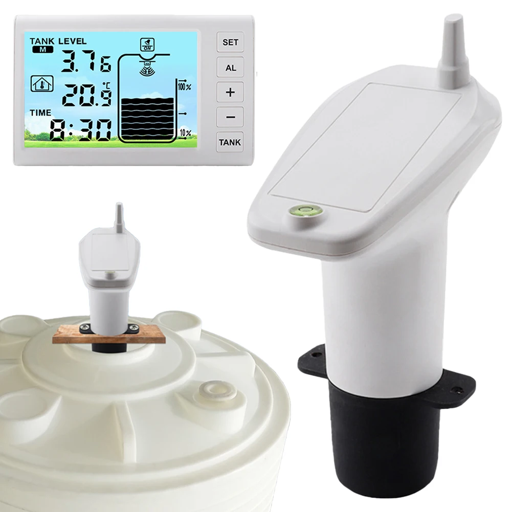

Ultrasonic Water Tank Liquid Depth Level Meter with Temperature Sensor Time Display Ultrasonic Tank Liquid Depth Level Meter