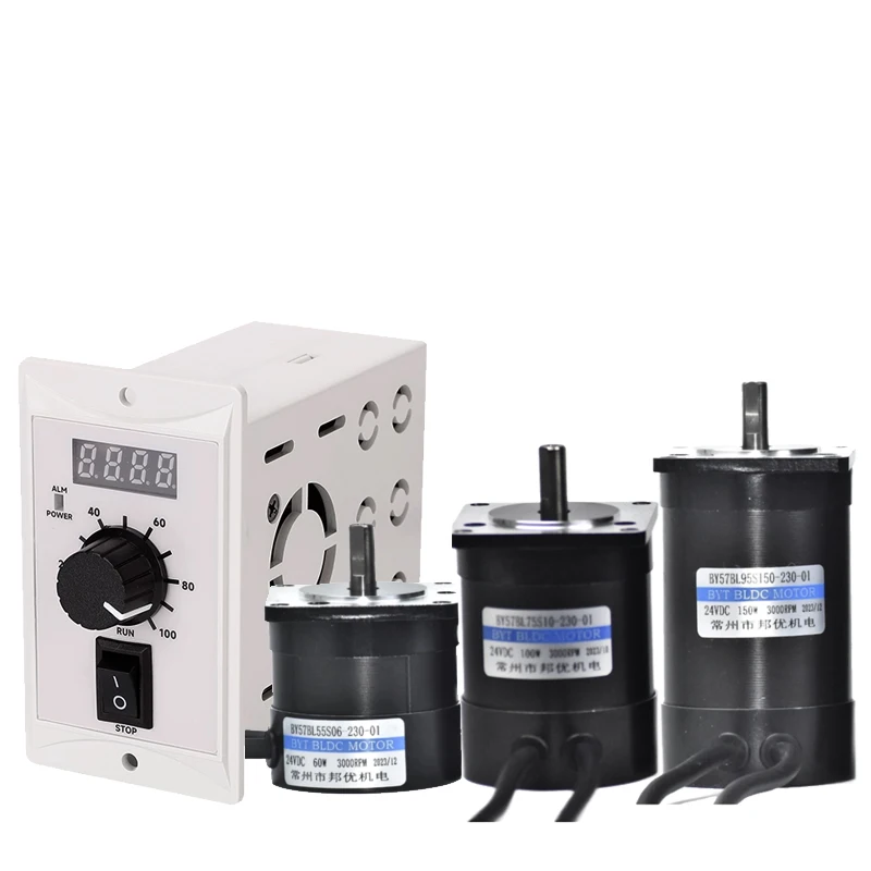 Anxinee 24V 60W/100W/150W DC Three Phase Brushless Motor 3000rpm With Hall and Digital Display Driver Set 57BL