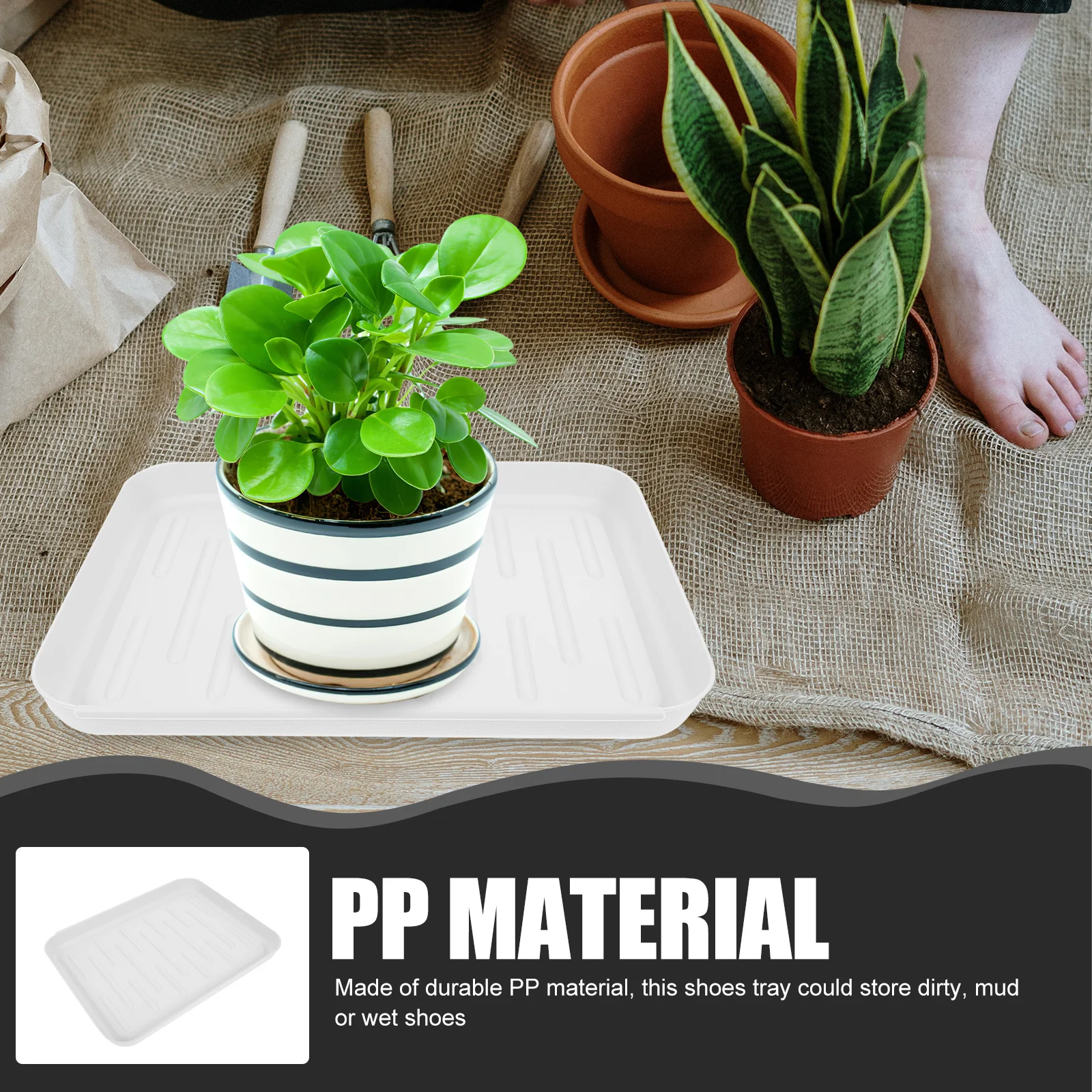 

Multi-Purpose Shoes Tray PP Boot Plate for Entryway Mudroom Indoor Outdoor Shoe Storage Organizer Large Shoes Tray