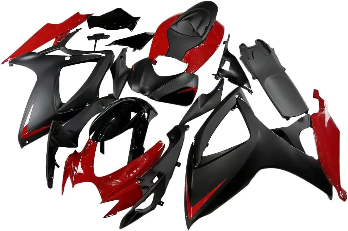 أحمر أسود ABS البلاستيك الهدايا المجمعة صالح ل 2006 2007 سوزوكي GSXR600 GSXR750 K6 06 07 GSX-R600 GSX-R750 دراجة نارية هيكل السيارة حقن #6