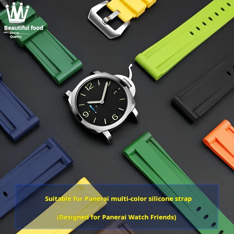 8 colors 22 24mm 26mm for Panerai PAM441 335 111 Diesel Breitling Silicone Watch Band Rubber Strap Men Sport WatchBand Bracelet