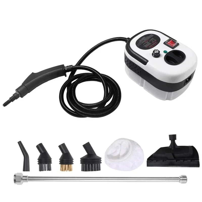 Limpiador a vapor portátil de mano, máquina de limpieza a vapor a alta temperatura y presión con cabezales de cepillo para cocina y coche