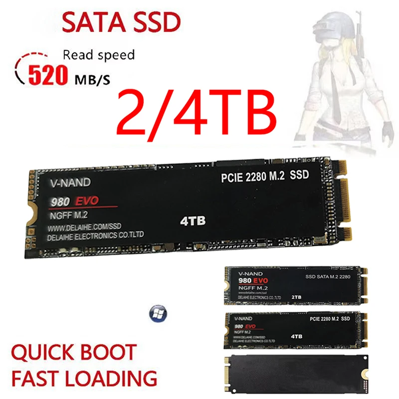 New 1pc M.2 SSD M2 NVME Internal Solid State Drive 980 2TB 4TB Hdd