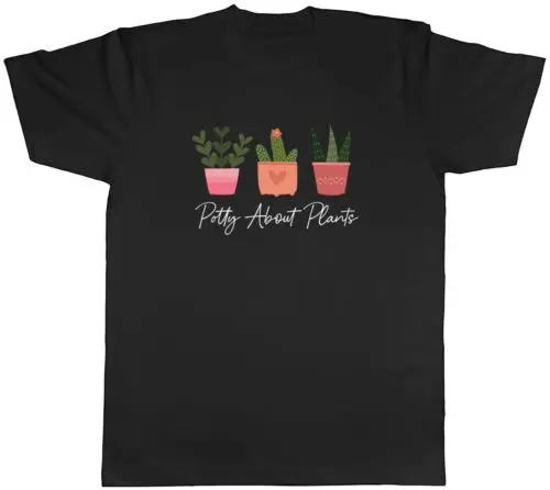 Potty About Plants Gardening  Mens Unisex T-Shirt Tee Gift