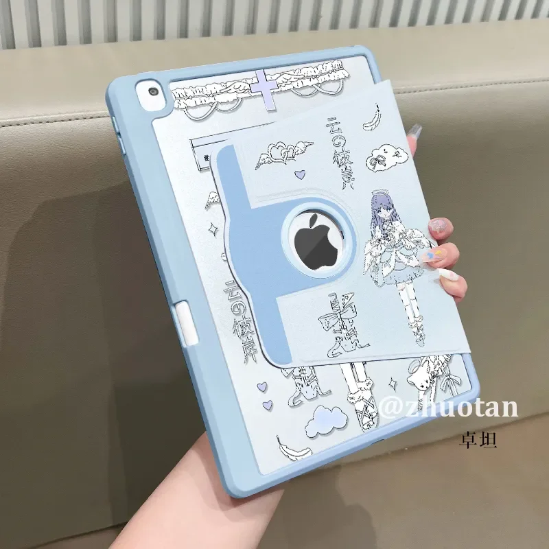 Japanese Anime Girl Y2K Tablet Case For iPad Pro 11 13 M2 M4 M3 9.7 10.2 5/6th 7/8/9 10th 11th Mini 6 7 Air 3 4 5 6 Stand Cover