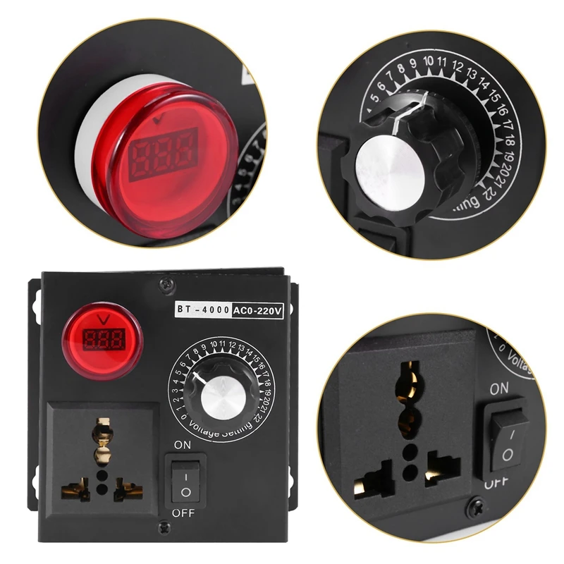 منظم الجهد الإلكتروني ، المحرك ، وحدة تحكم سرعة المروحة ، باهتة ، أداة كهربائية قابلة للتعديل ، قابس الاتحاد الأوروبي ، درجة الحرارة ، التيار المتناوب 220 فولت ، 4000 واط ، جديد