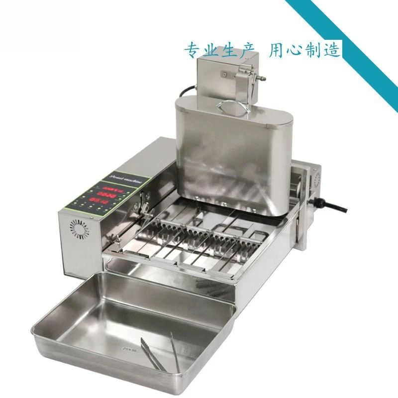 Household, electric digital display, four-row design, fully automatic mini donut oil fryer