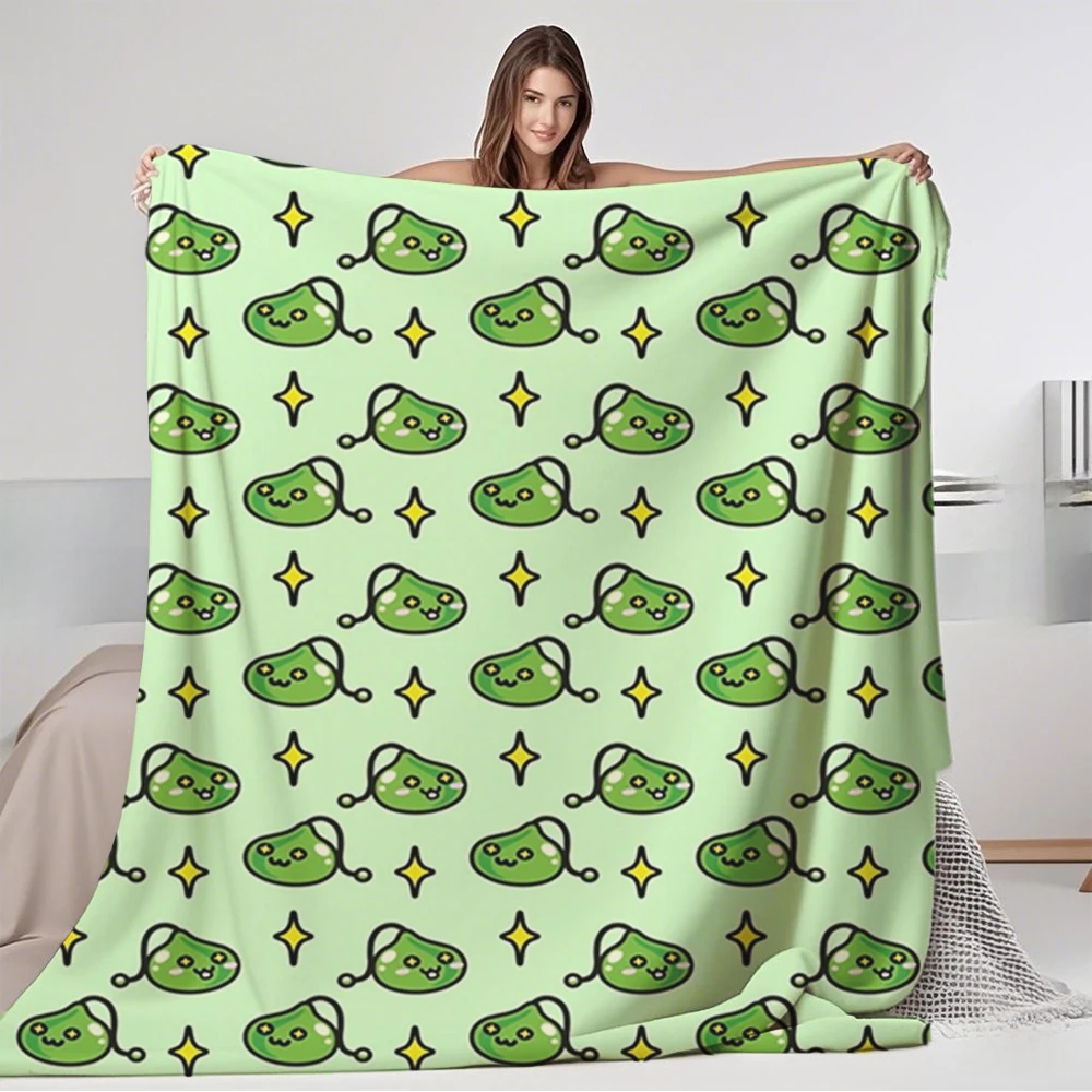 

Everyday Use Flannel Blanket Cute Maplestory Slime Coastal Nautical Quilted Bed Runner Hotel-style Cover With No-shedding