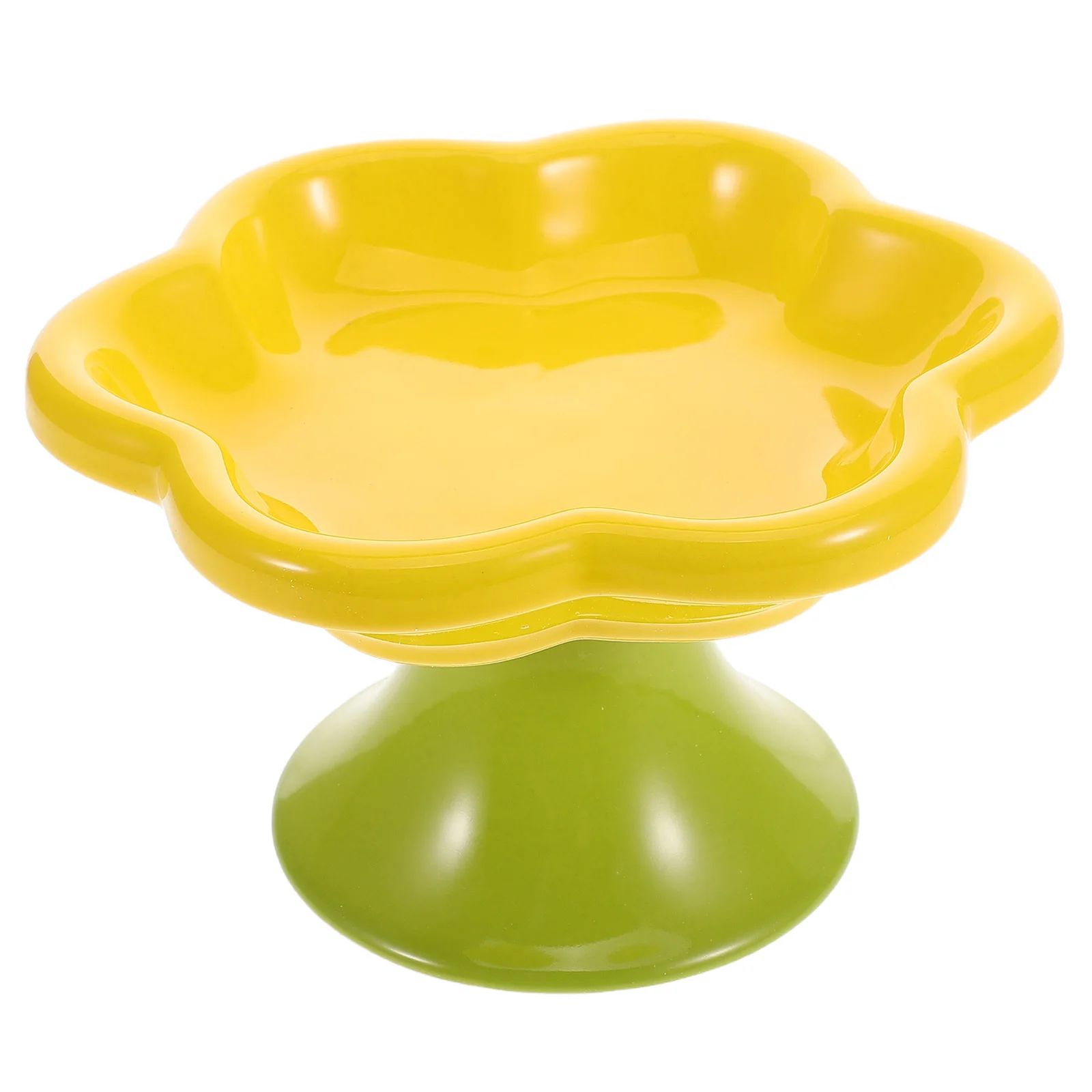

Ceramic Raised Cat Bowl Elevated Pet Food Water Feeding Bowl Flower Shaped Ergonomic Elevated Cat Bowls for Food and Water