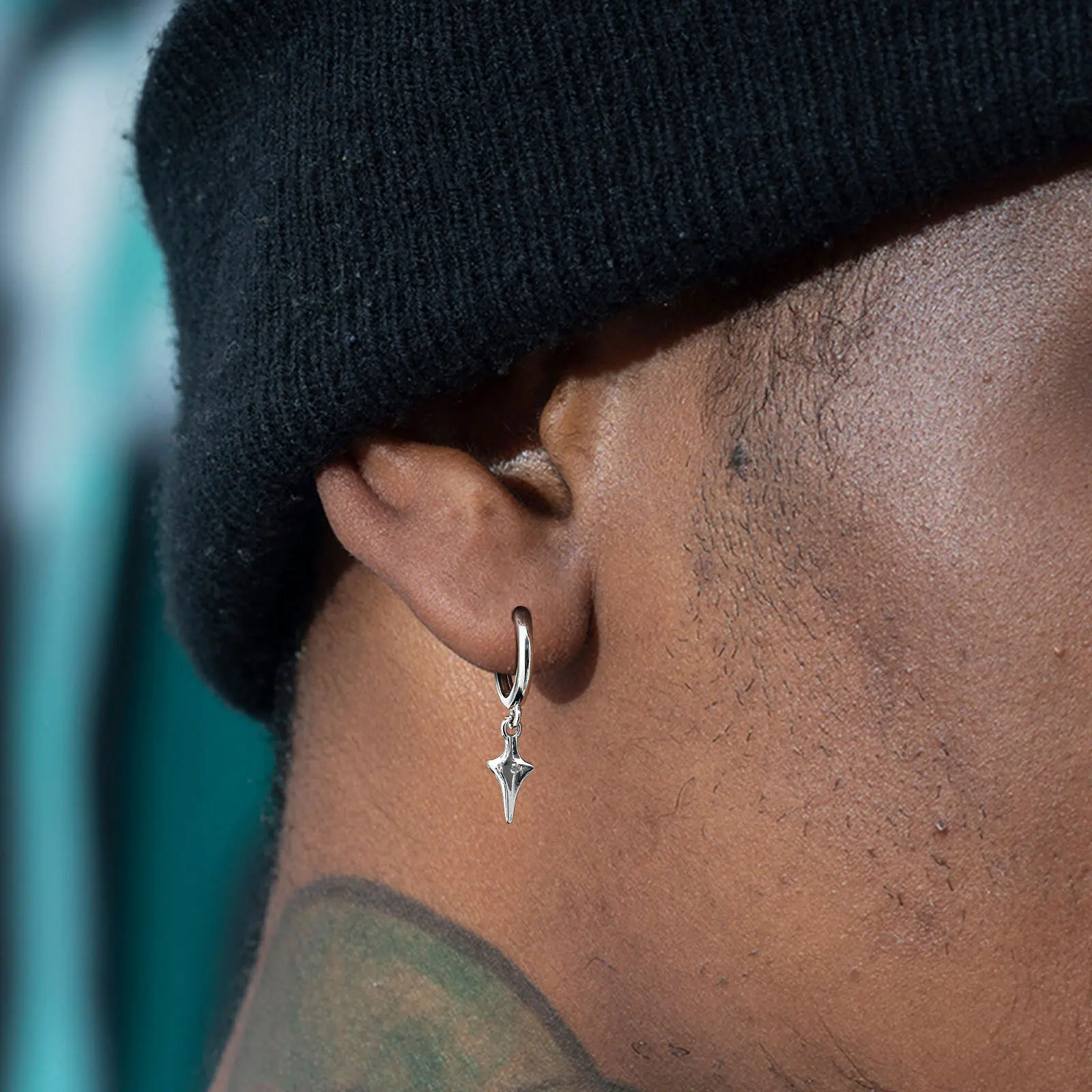 

Vnox Personality Cool Hoop Earrings for Men, Silver Color Metal Copper Hoops, Hiphop Punk Style Earring, Minimalist Jewelry Gift