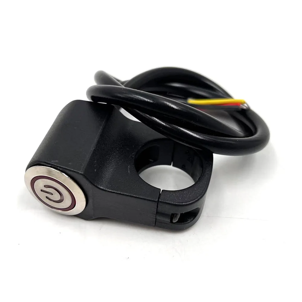 Motorcycle Aluminum Spotlight Switch Handlebar Mount Push Button Self Resetting With LED Light For Scooter And Ebike